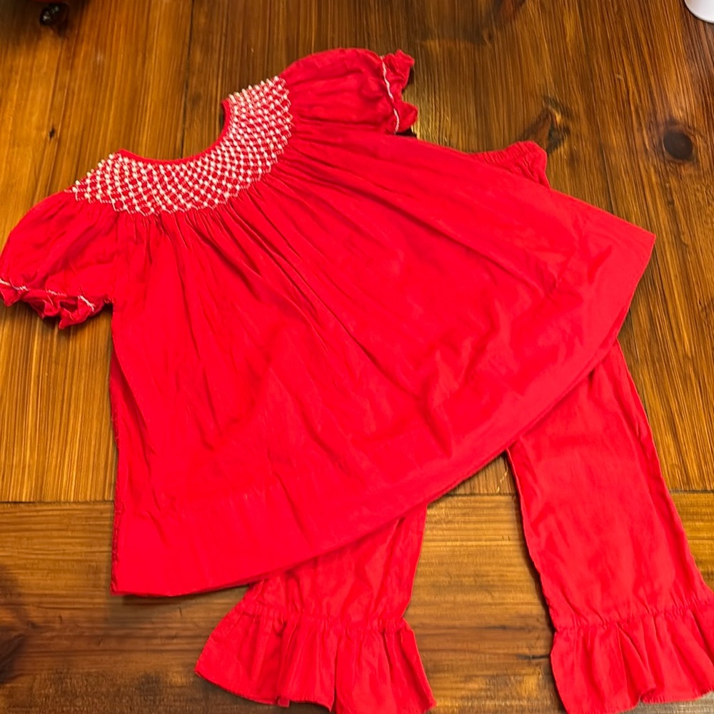 Little Girls Red Top and pants